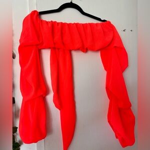 Vibrant Peach Off-Shoulder Top